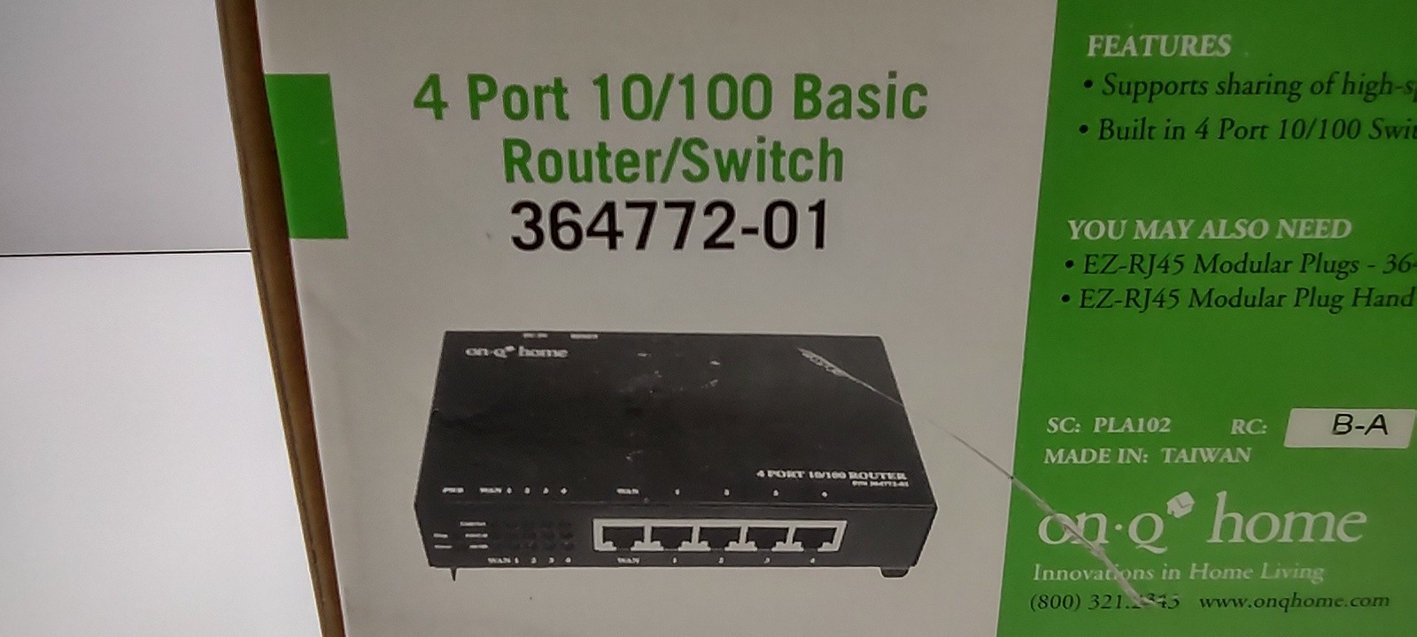 4 Port Basic 10/100 Router Switch 364772-01 NEW