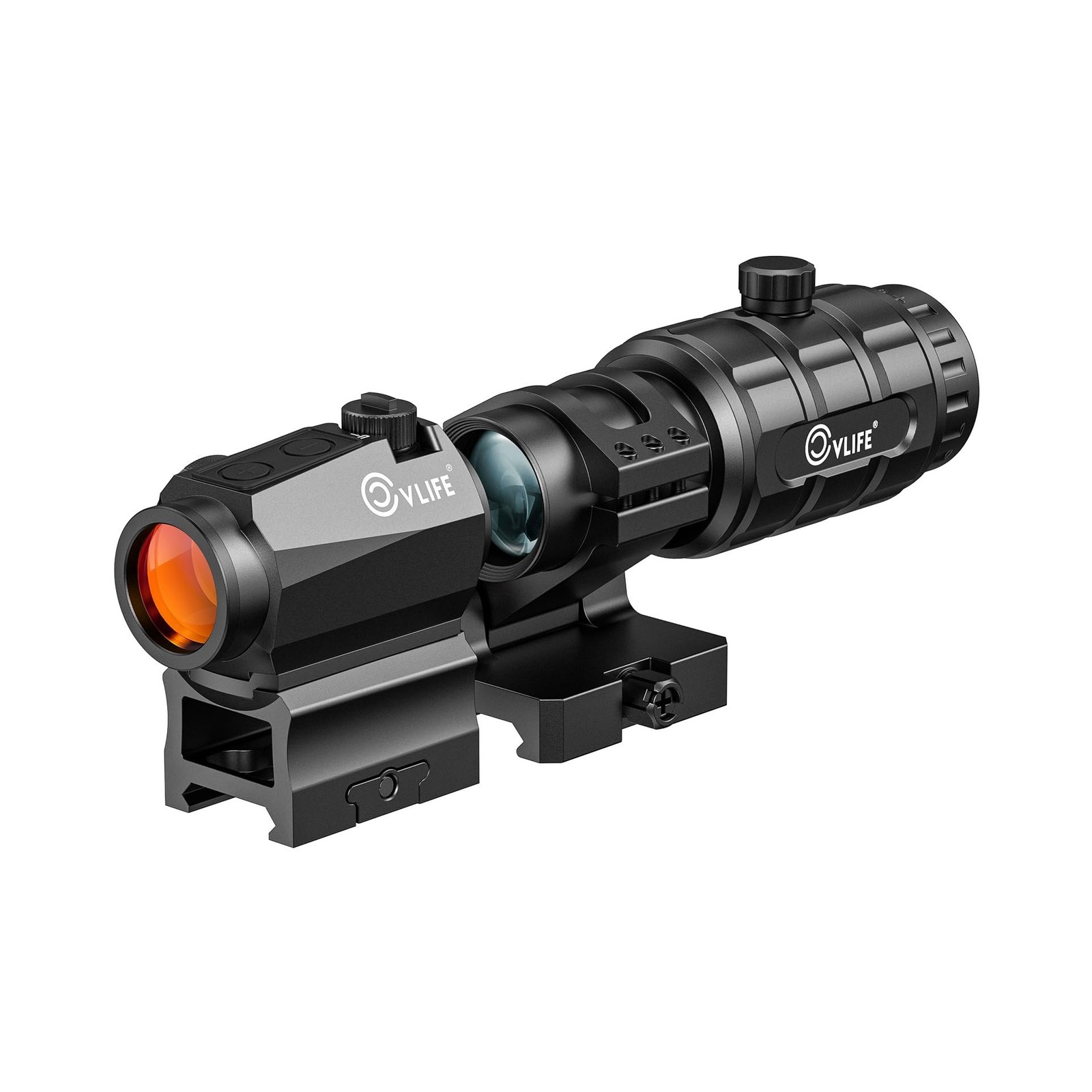 CVLIFE JackalHowl Red Dot Sight & 3X Magnifier Combo Set, 2 MOA Motion Awake ...