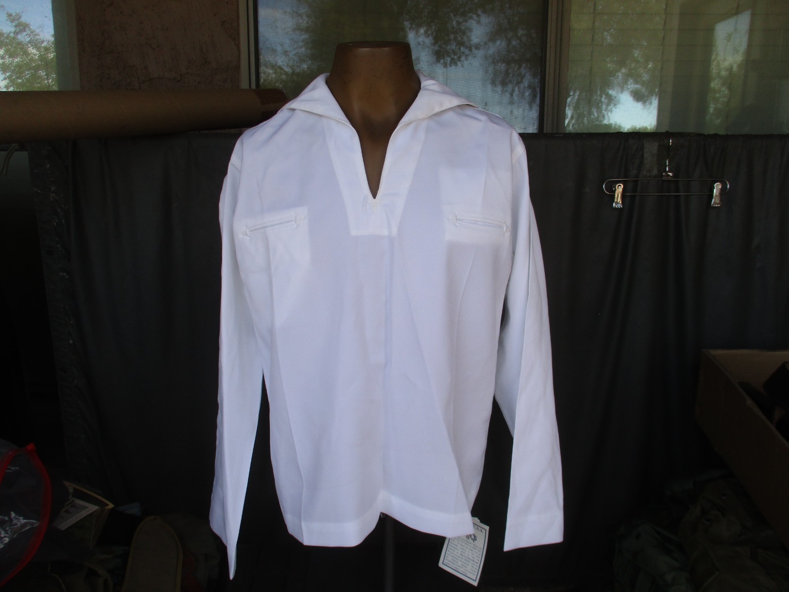 NWT, USN, Navy White Undress Crackerjack Jumper Top, size 46 R