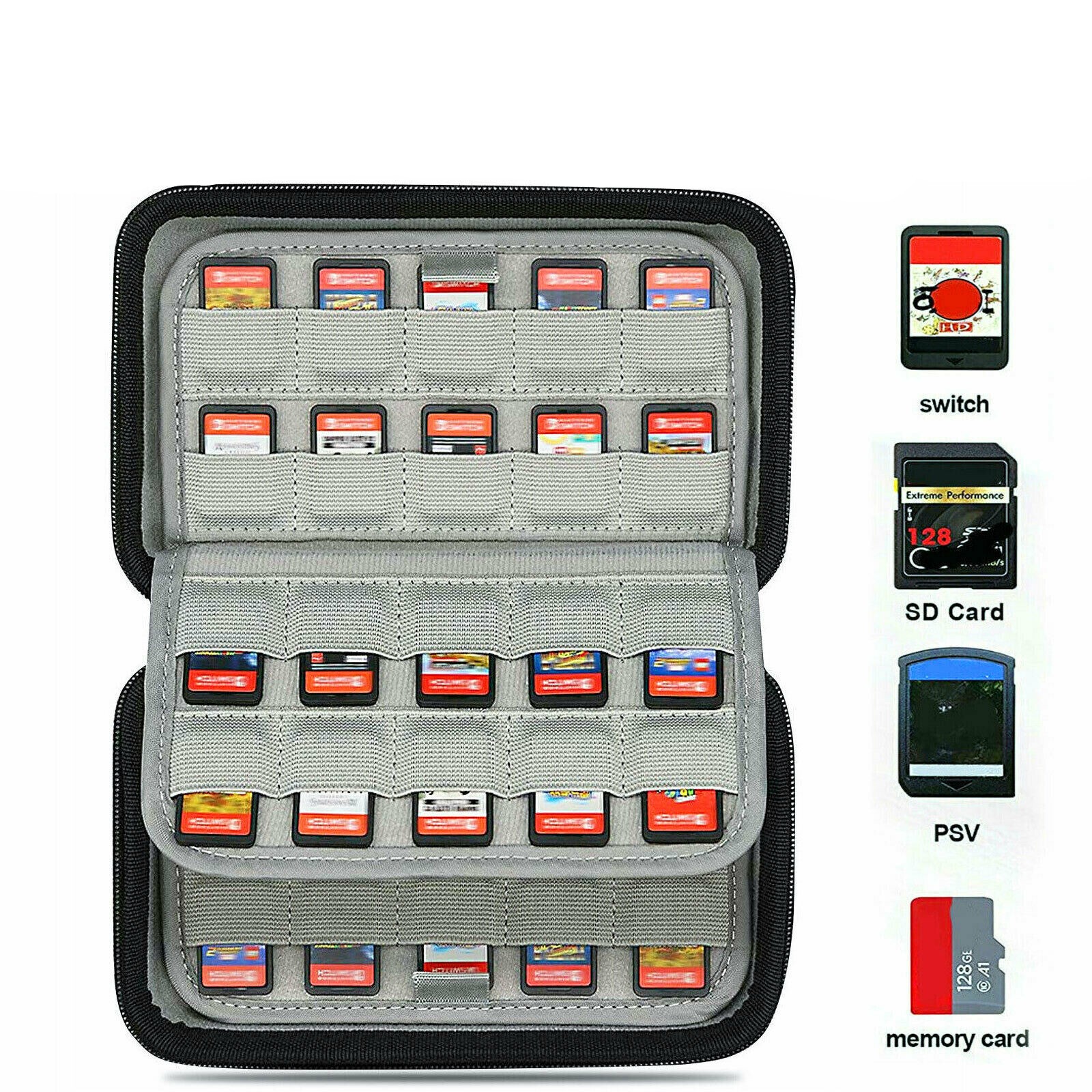 80 Game Card Holder Storage Case For Nintendo Switch/Vita /SD Cards Cartridge