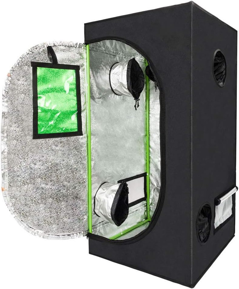 Grow Tent, 2X2 Feet Mylar Hydroponic Grow Tent with Obeservation Window and Floo