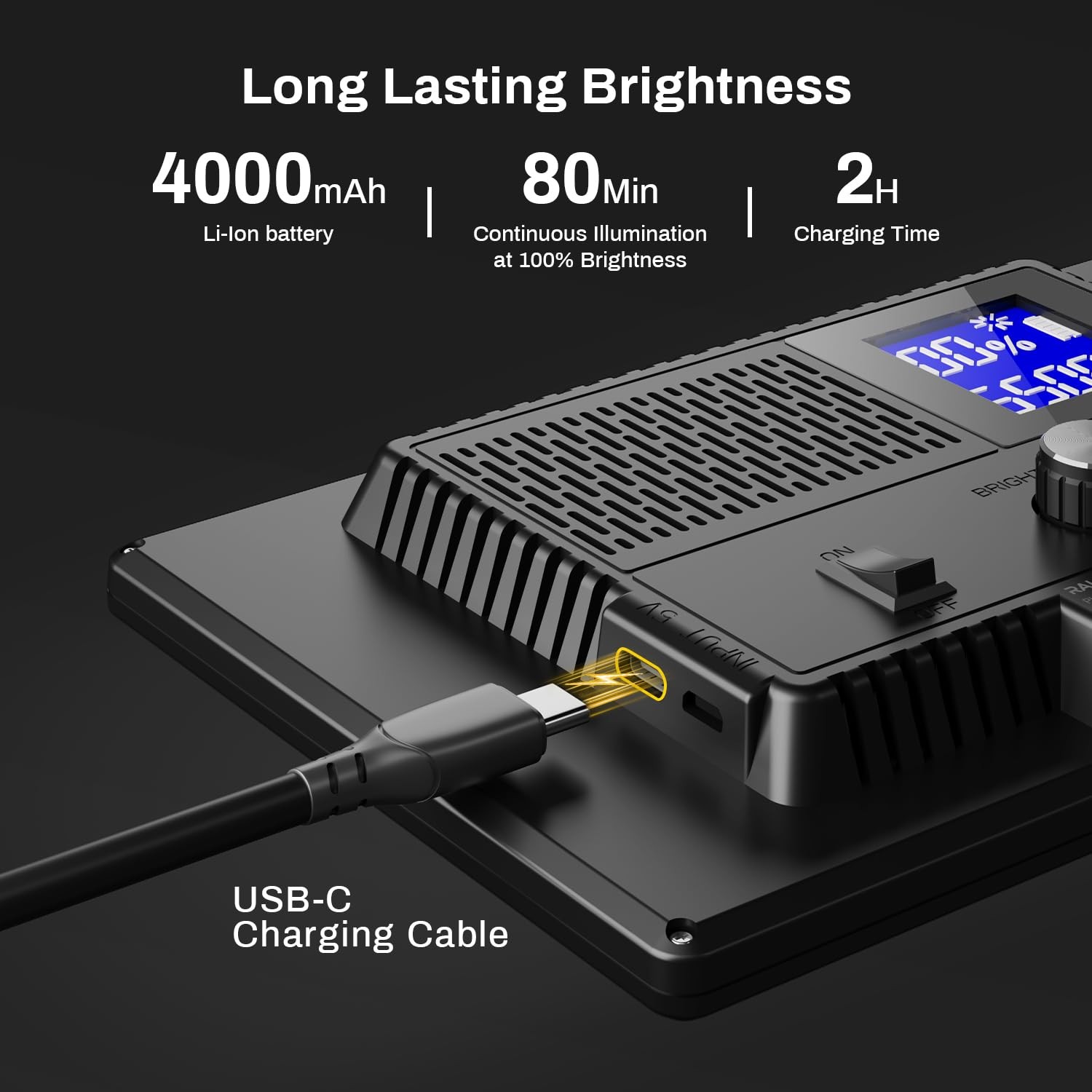 9" Video Light Panel, 2500K-6500K Light for Video Conference Recording with 4...