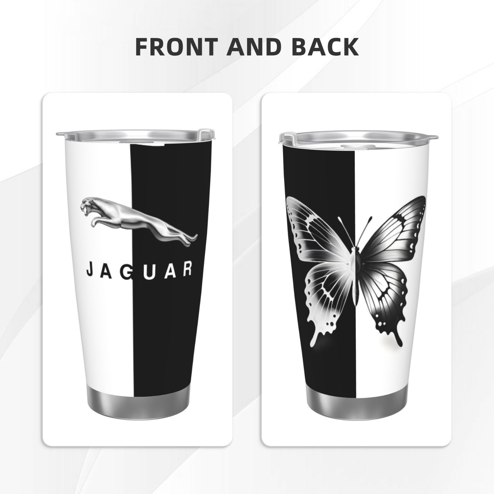 Jaguar Butterfly 20oz Car Water Bottles Thermoses Cold Water Bottles Coffee Mugs