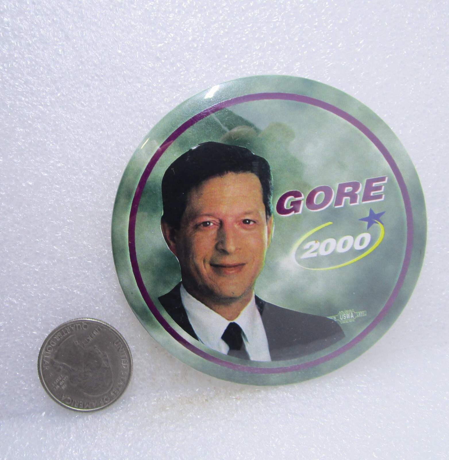 2000 Al Gore Political Button Pin