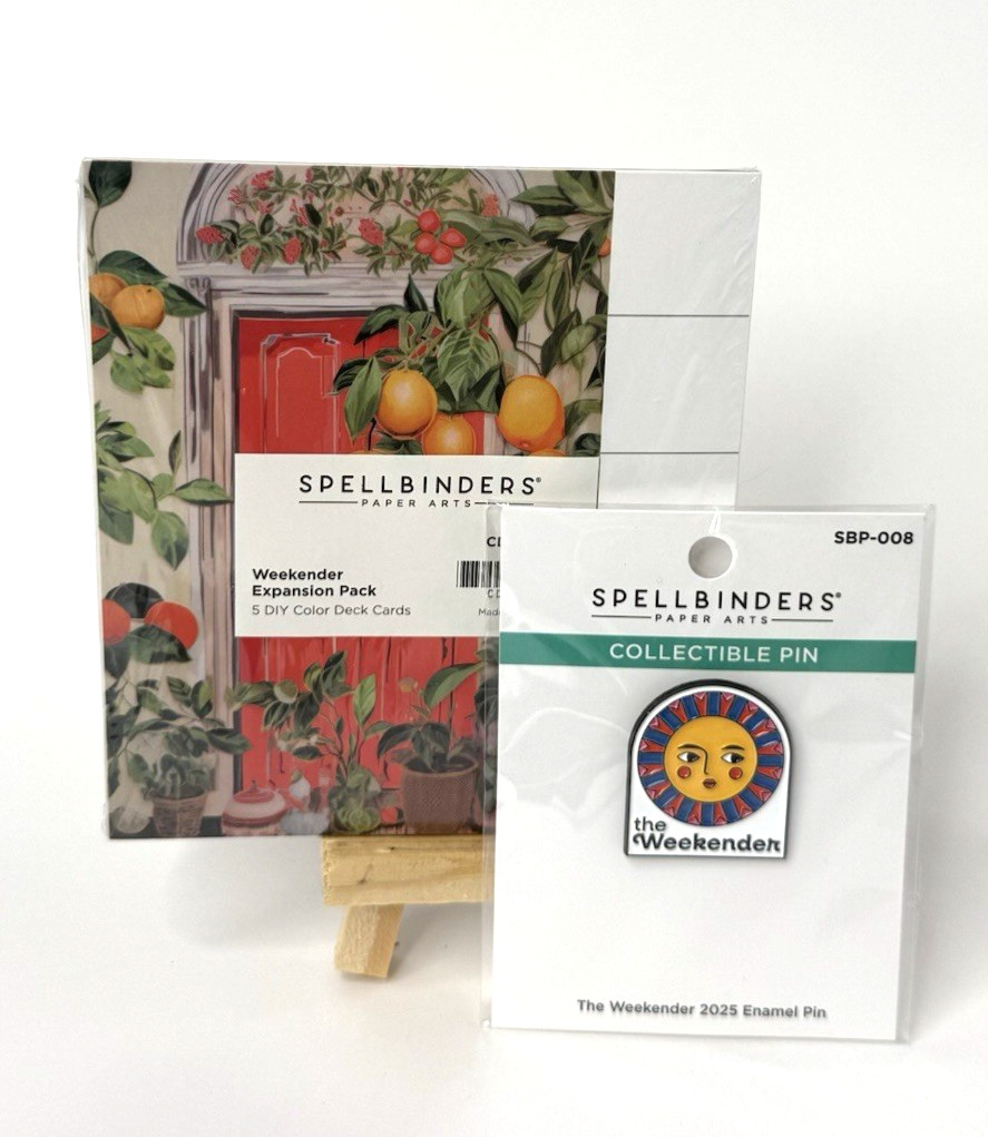 Spellbinders Paper Arts The Weekender 2025 Exclusives Pin & DIY Color Deck Cards