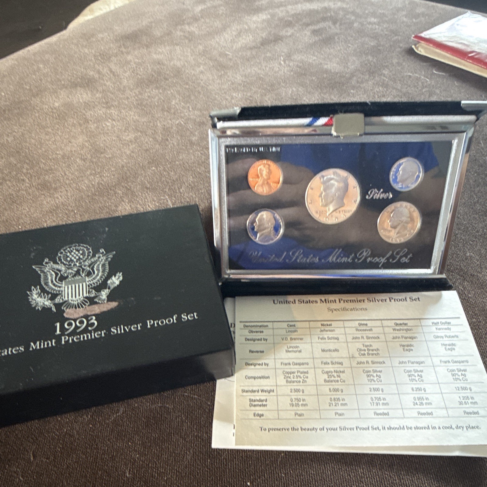 United States Mint 1993 Premier Silver Proof Set Proof S (SF) 50C .900