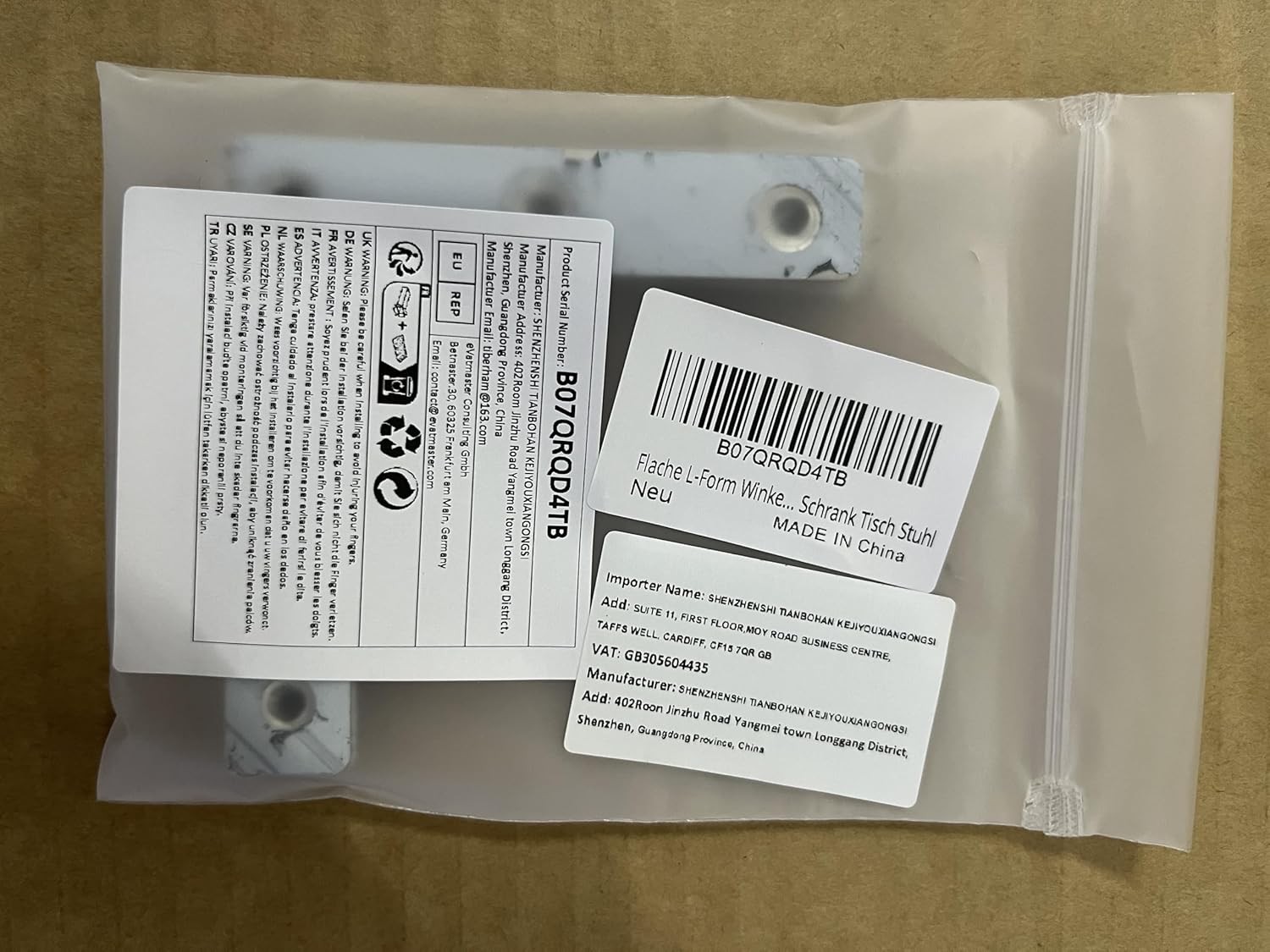 Flat L Shaped Corner Bracket, Tiberham 10 Pcs 80 x 80 mm Stainless Silver