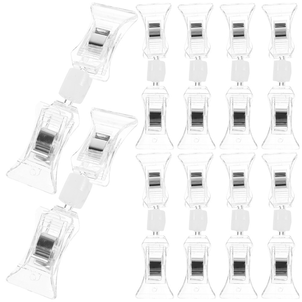 10Pcs Multi Function Plastic Sign Holders Swivel Clips for Store Shelves