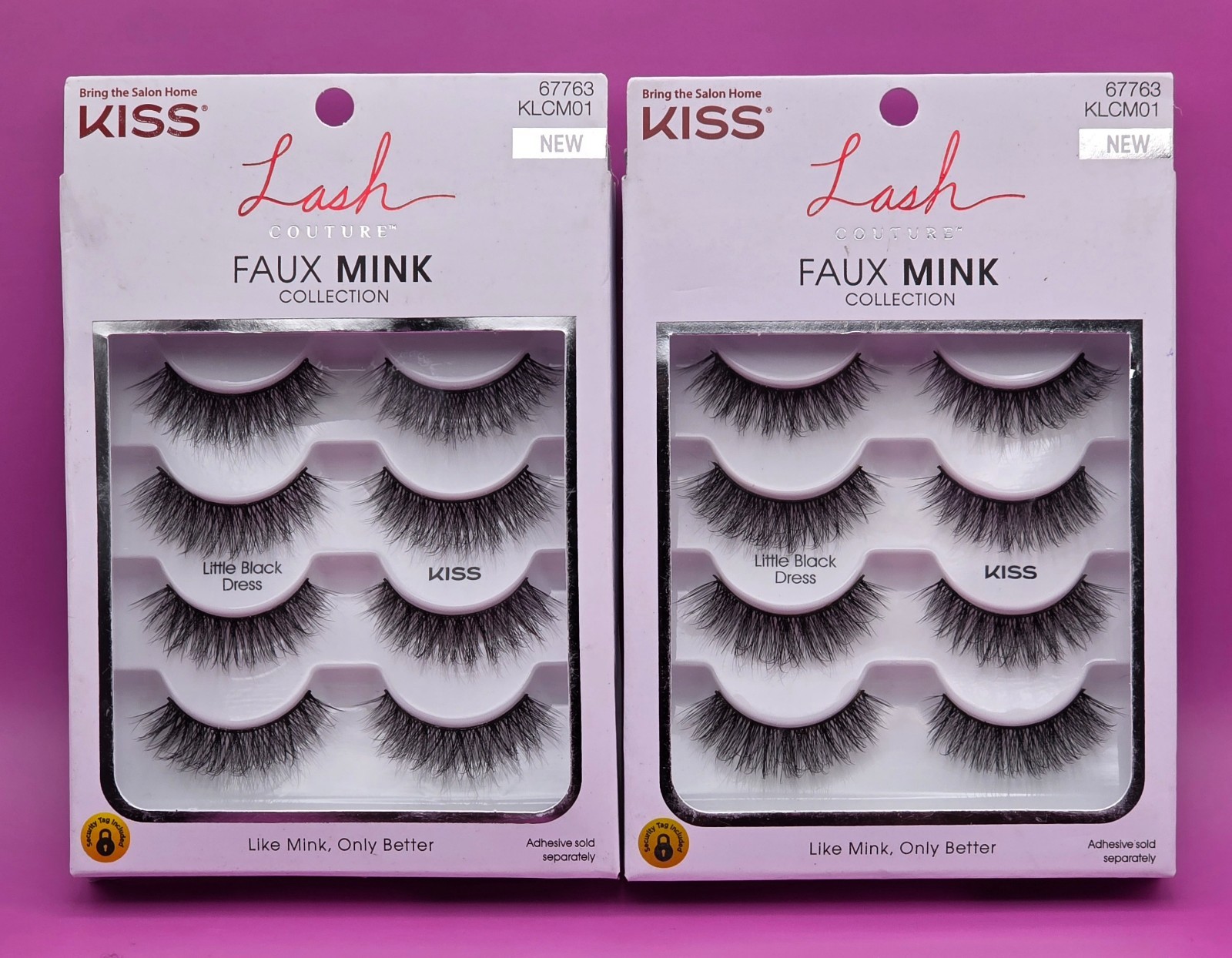 KISS LASH COUTURE ** FAUX MINK ** KLCM01 " LITTLE BLACK DRESS " 67763 - 8 SETS