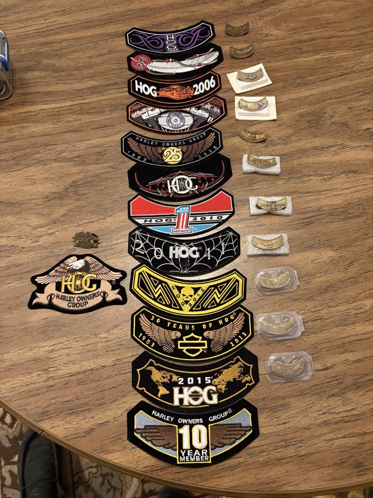 Harley-Davidson HOG Harley Owners Group Patches & Pins Lot w/ 10 Year Member