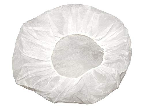 100 Pack Disposable Hair Nets for Salon  Food Service, 21 White Caps