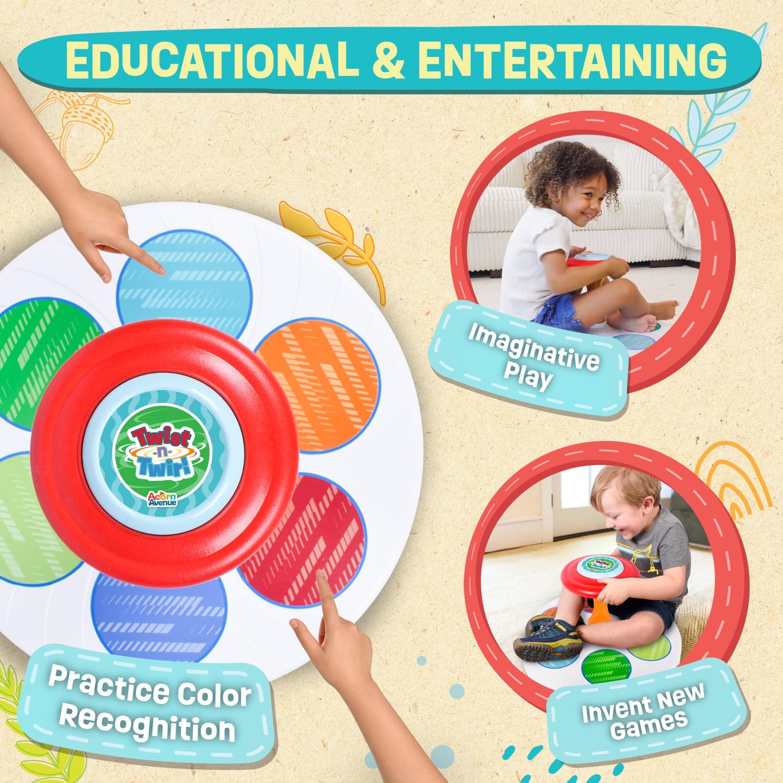 Twist N Twirl Classic Spinning Activity Toy for Toddlers Ages Over 18 Months
