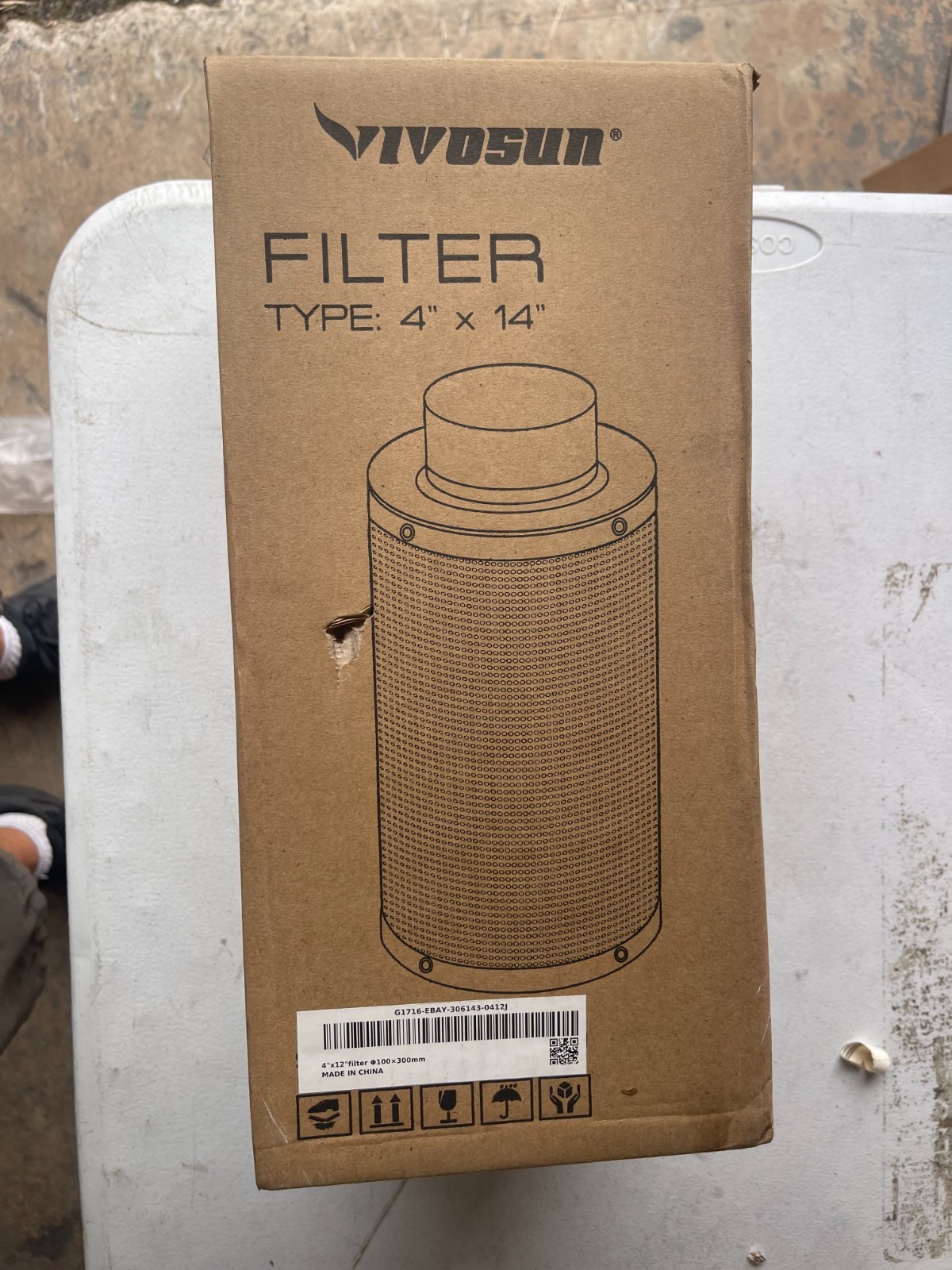Vivosun 306143-0412J Air Carbon Filter 4" x 14" Control & Eliminate Odors New