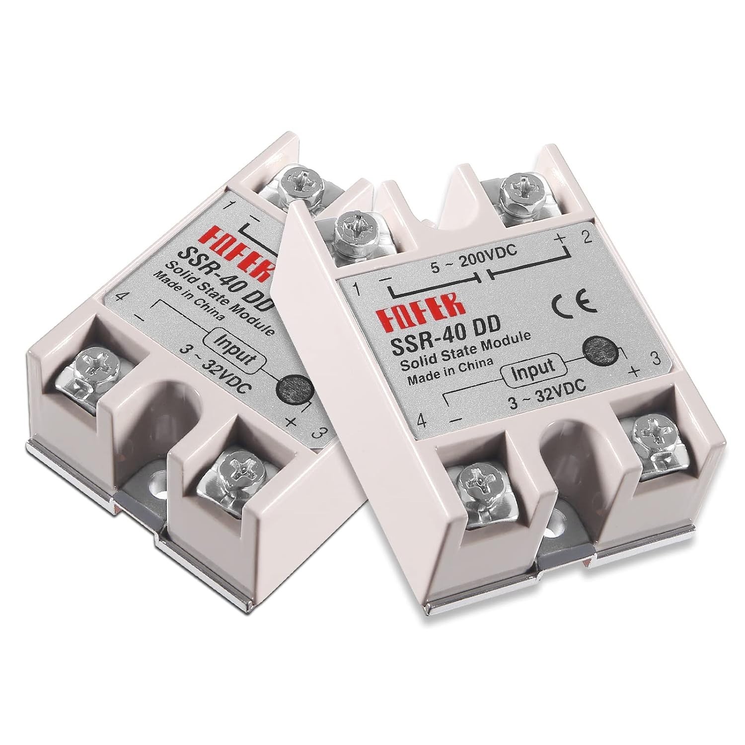 Solid State Relay DC to DC 3-32VDC to 5-200VDC 40A 2pcs