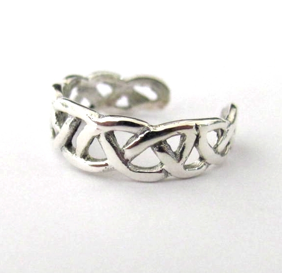 Sterling Silver Celtic abstract knot size small toe ring