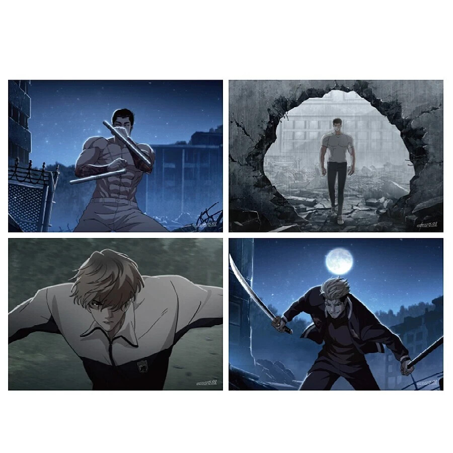LOOKISM OFFICIAL MD GOODS ANIMATION POSTER 4PCS SET/Korea Webtoon Bromide SEALED