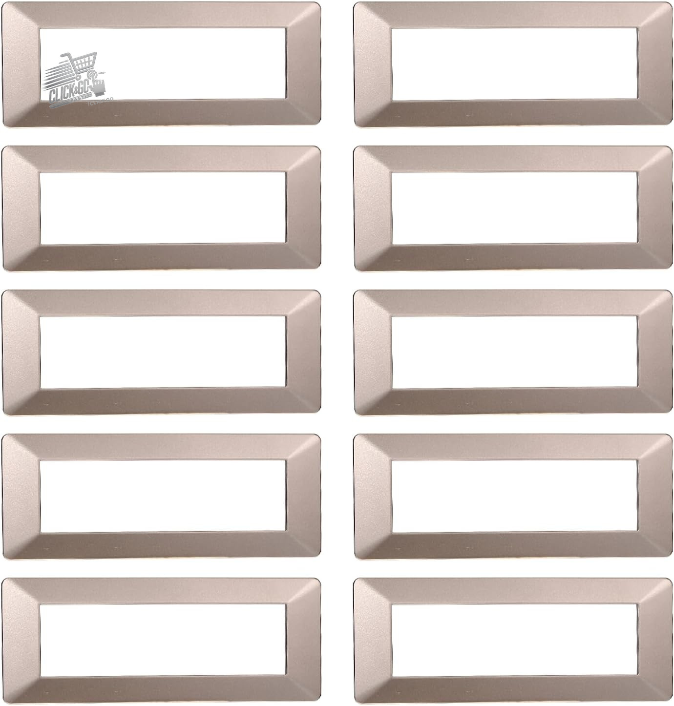 10 Vimar Plana Compatible Plates 7 Modules Bronze - High Quality Technopolymer