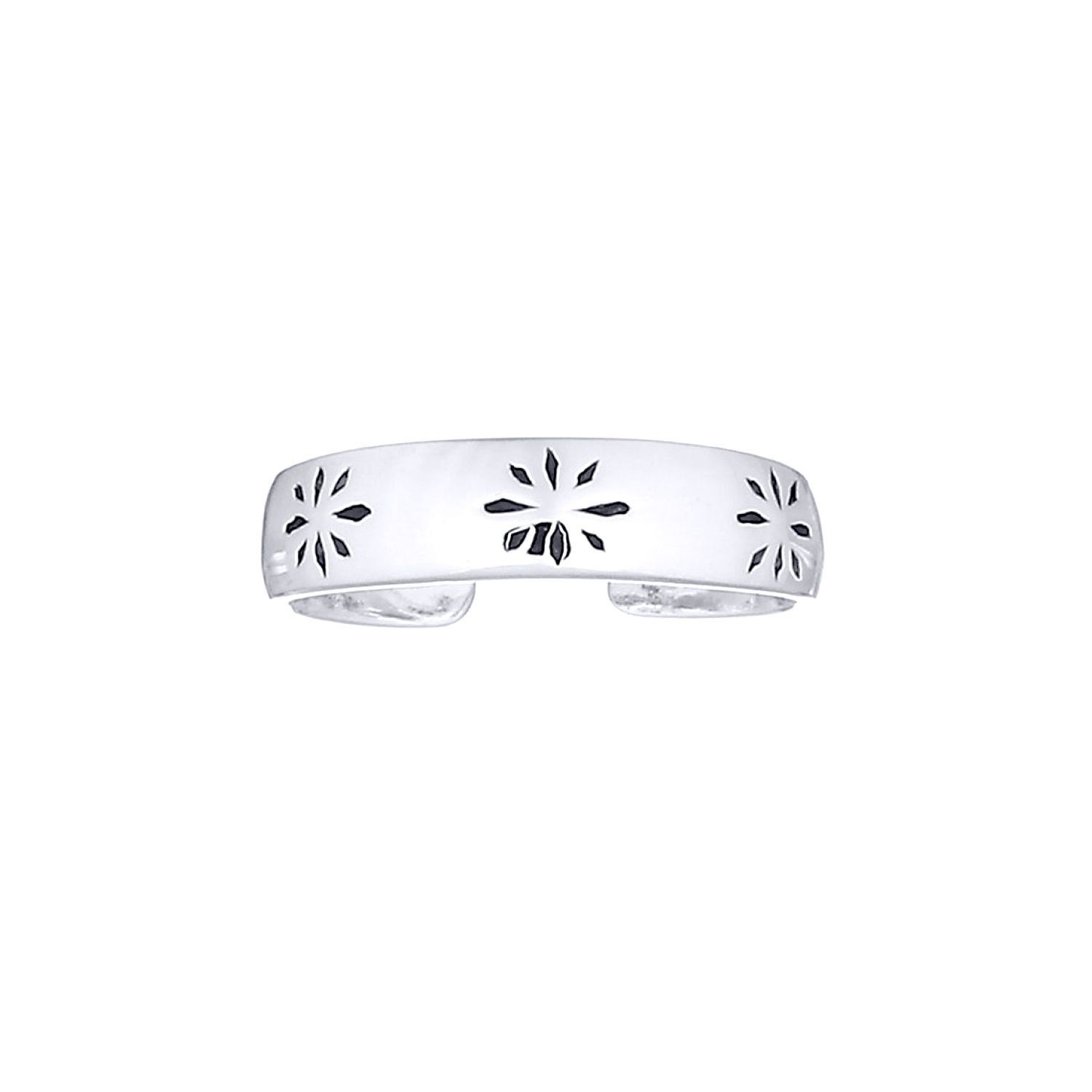 Silver Jewelco London Flower Petals Toe Ring