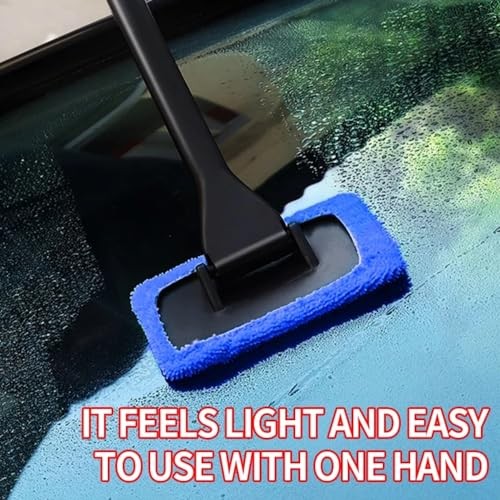 Windshield Cleaner Tool Car Window Cleaner with 6 Reusable and Washable blue