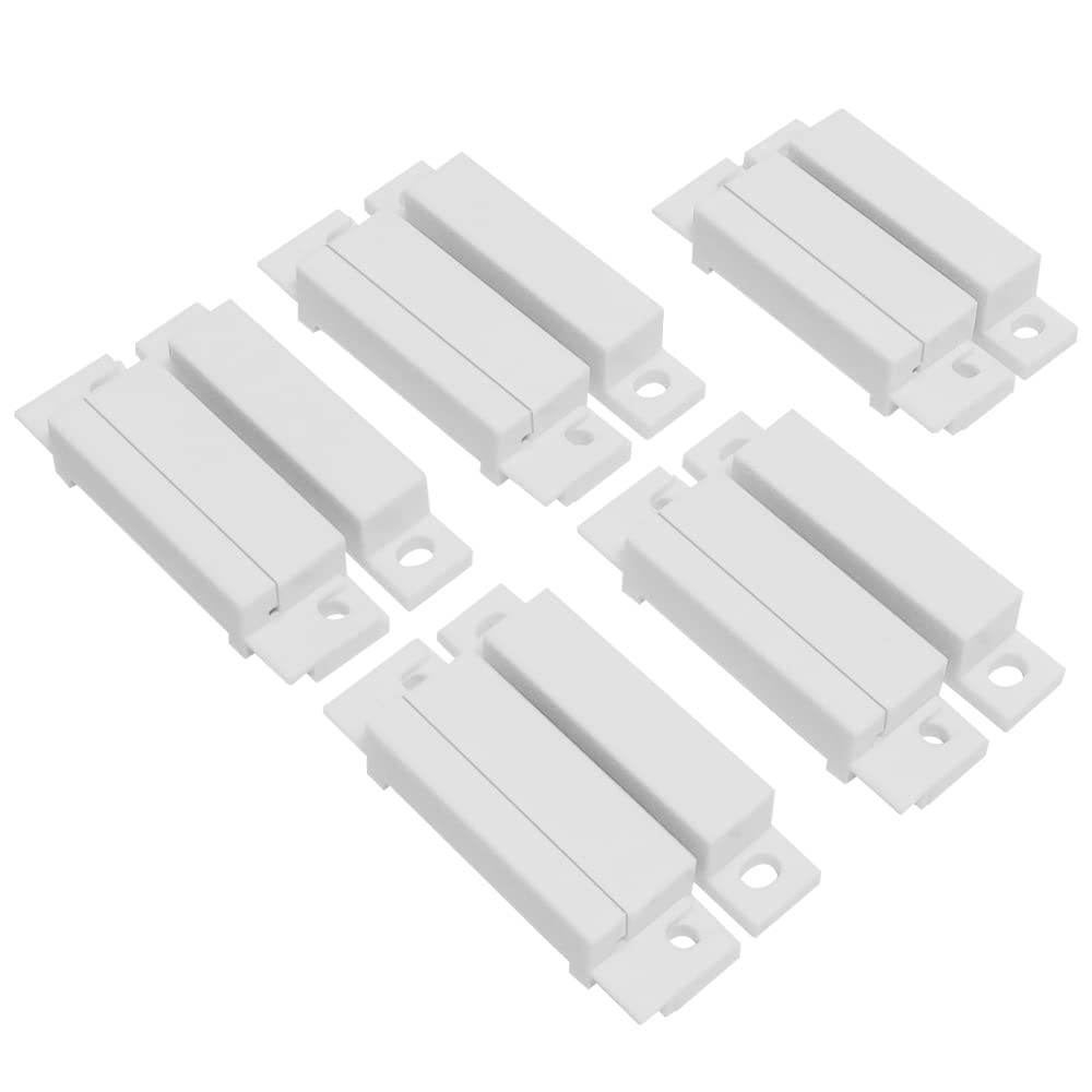 WESUA 5 Pack Surface Mounted NC Magnetic Door Contacts Switch Sensor white