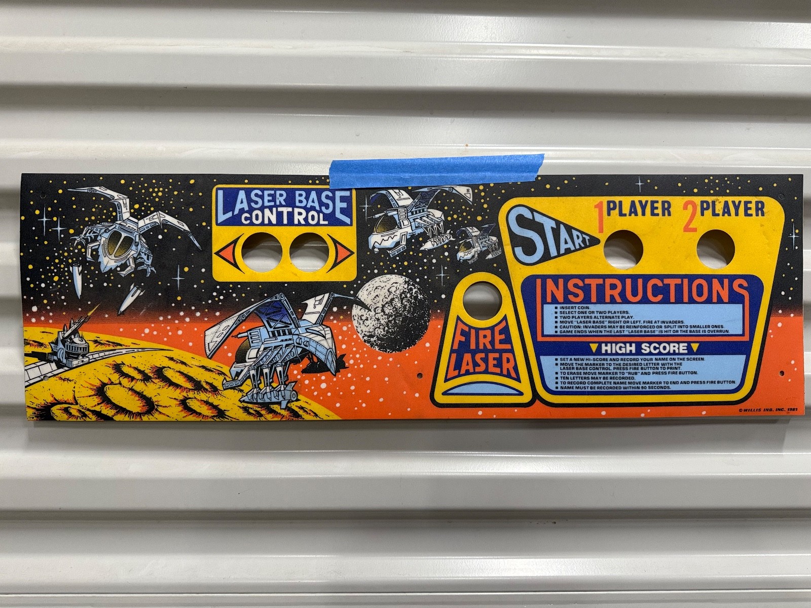 NOS Willis MOON CRESTA  control panel overlay