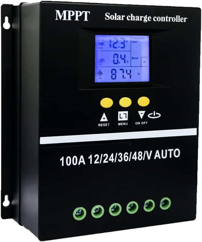 2pcs 100A MPPT Solar Charge Controller Tools 12V/24V/36V/48V LCD Dual USB
