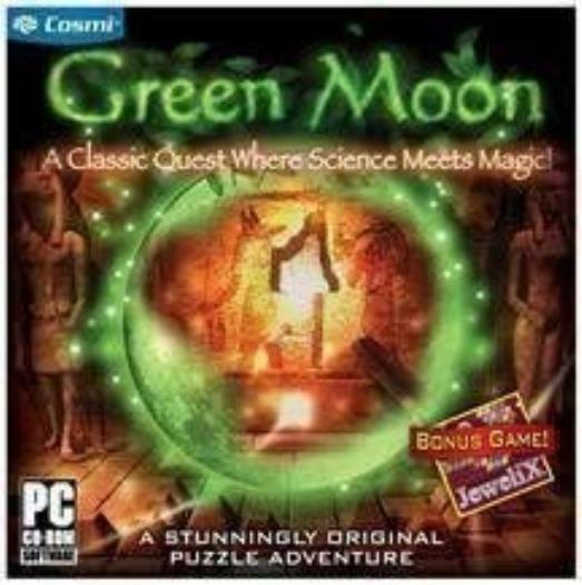 Green Moon + JeweliX PC CD science & magic medieval old dark forest puzzle game!