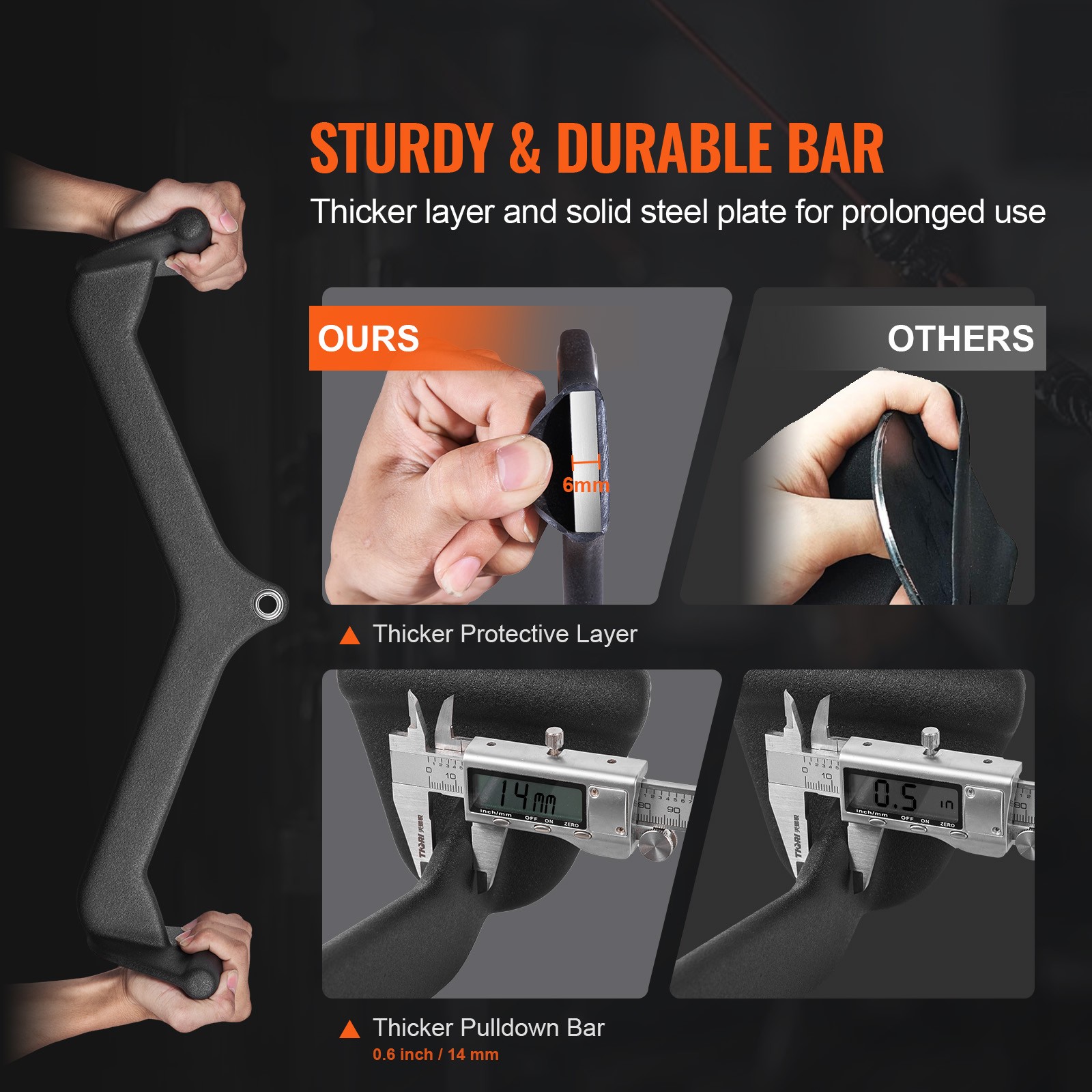 Lat Pulldown Bar Tricep Handle V-Bar Attachment for Cable Machine