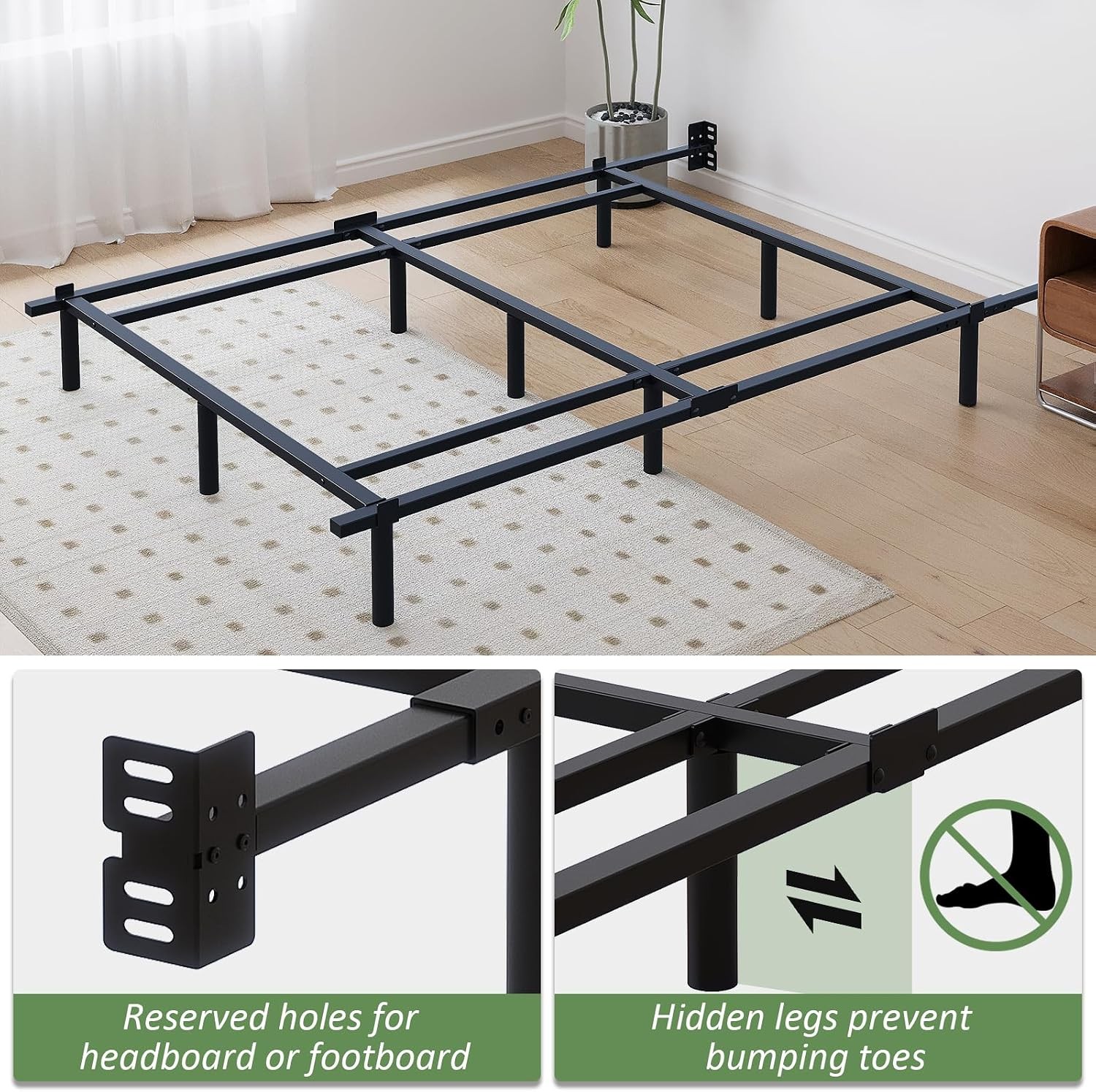 Queen Metal Bed Frame 7 Inch Low Heavy Duty Platform Bed Frames Queen Size