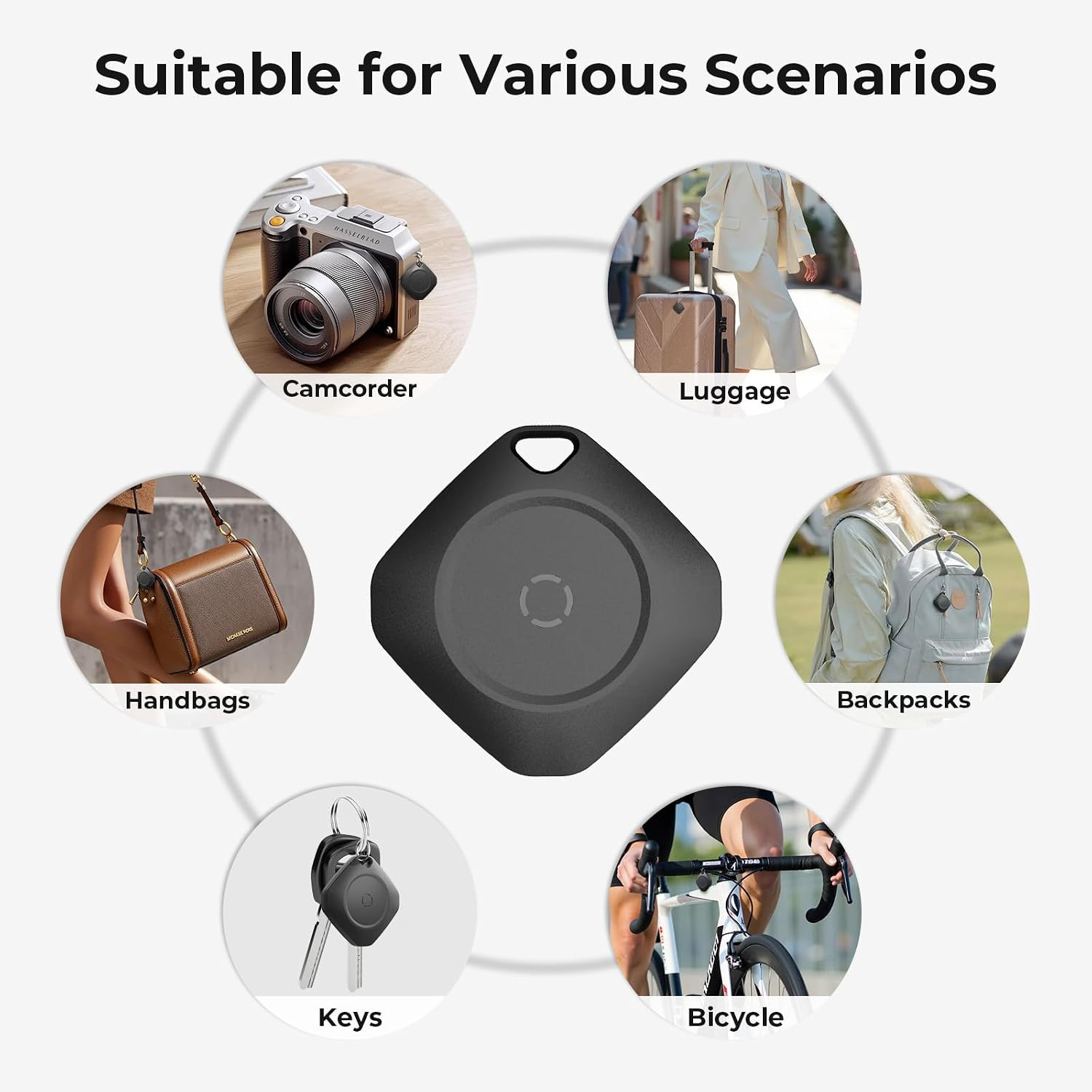 Tracker Tags-4 Pack(Ios Only), Ltem Finder Smart Tag Set Black | IP67 Waterproof