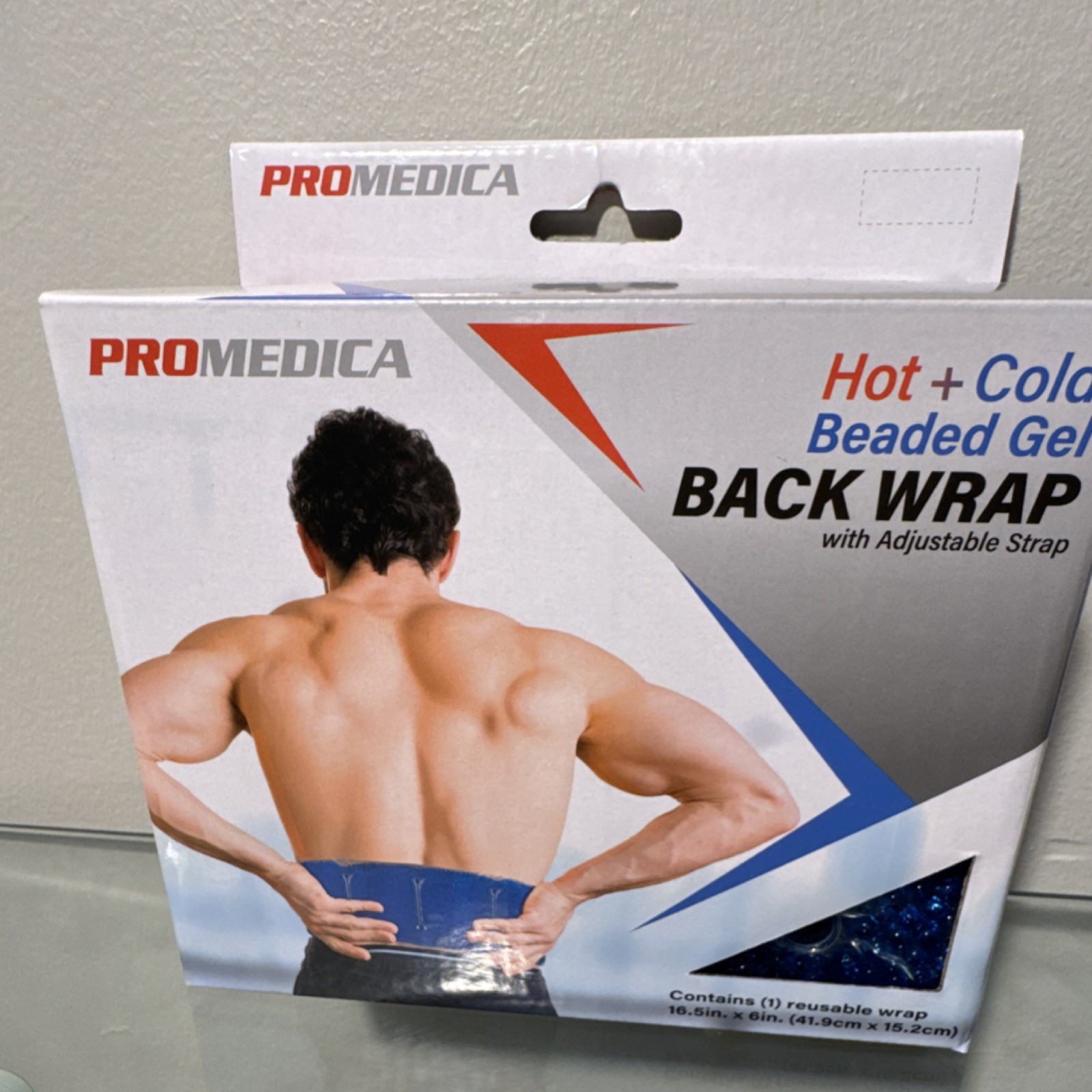 PROMEDICA Hot/Cold Reusable Beaded Gel Back Wrap Blue Adjustable Strap