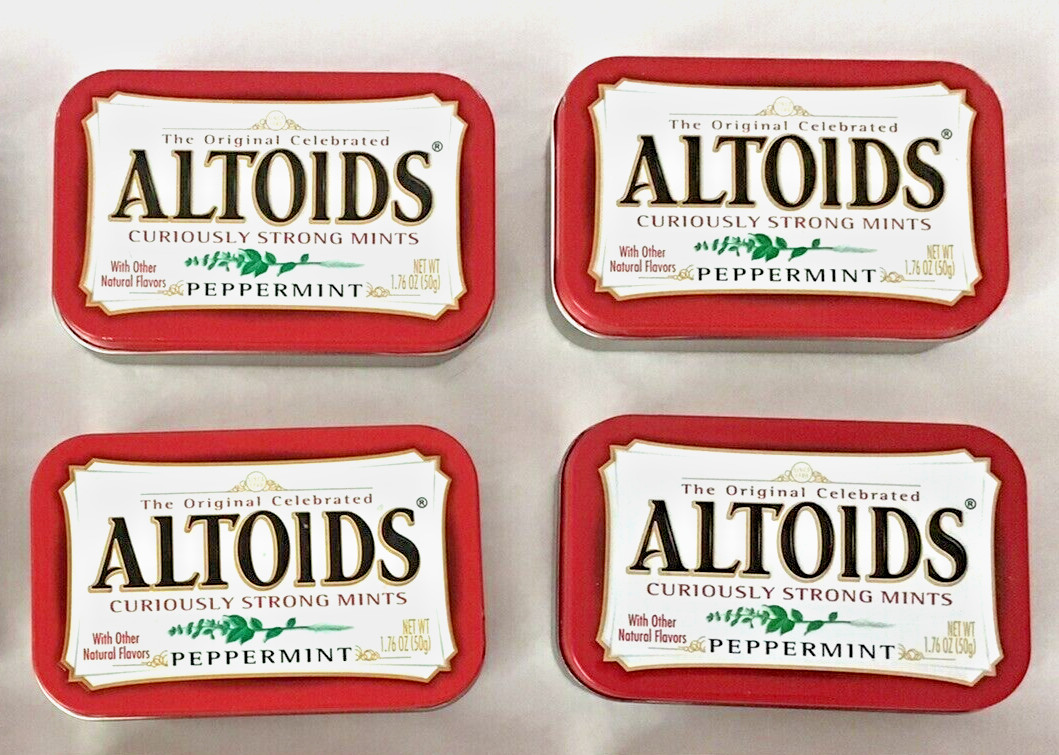 Lot of 4 Empty Altoids Tins for Fishing, Sewing, Crafts Storage, Camping, Pocket
