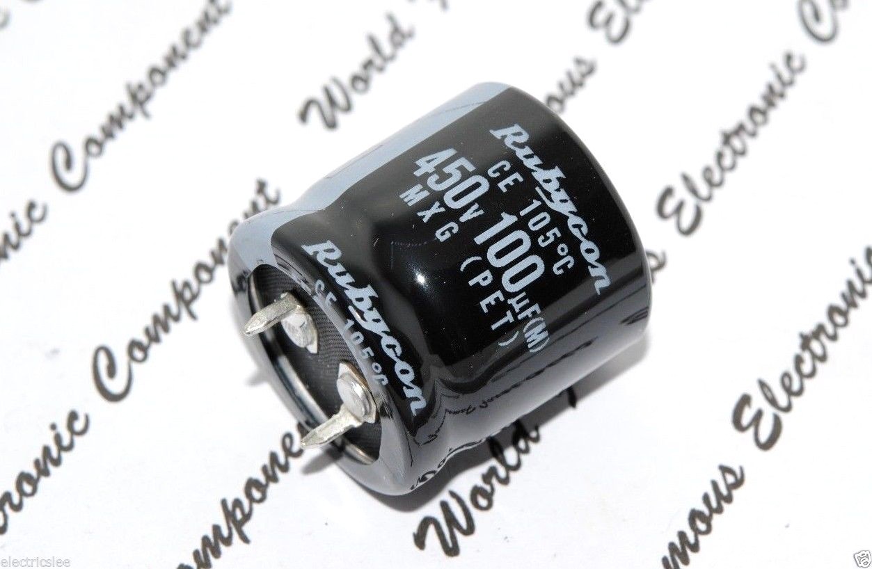2pcs - RUBYCON 100uF (100µF) 450V MXG (PET) Snap-In Capacitor - 450MXG100MSN