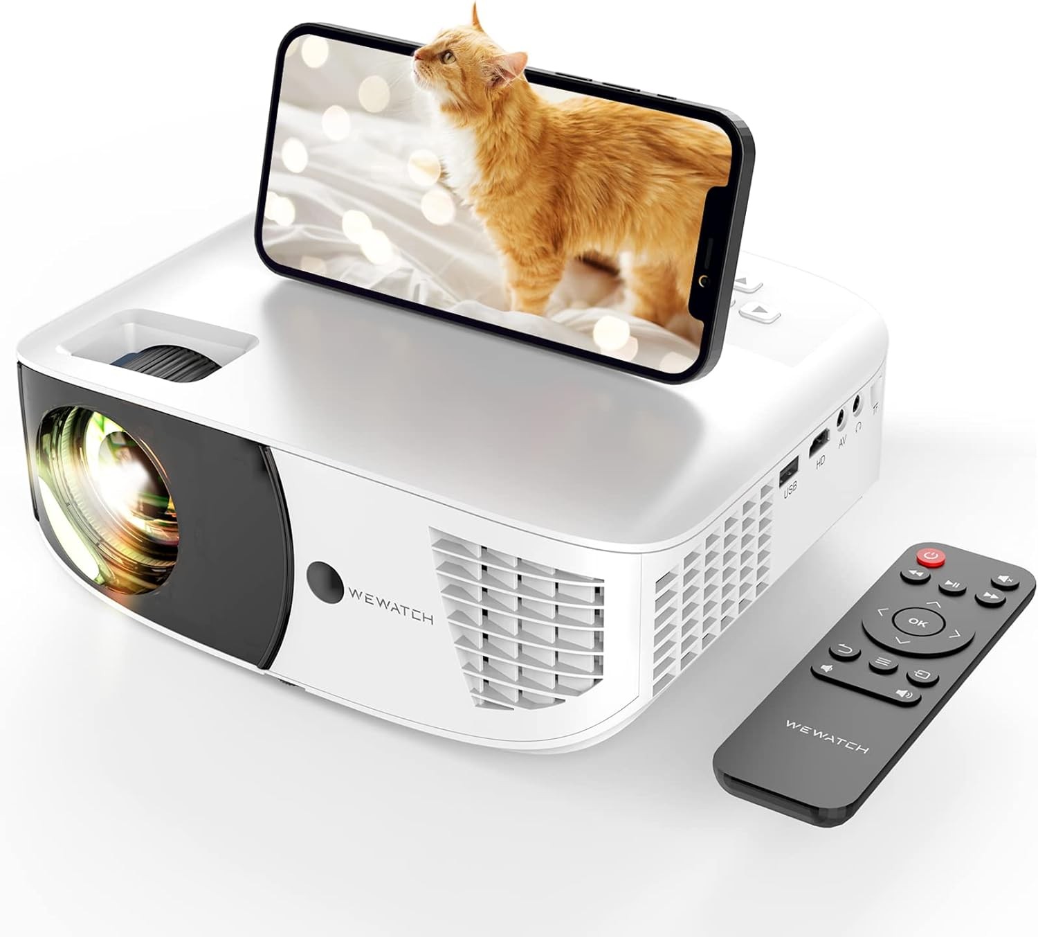 WEWATCH V52 1080P Portable Video Projector ~ 5G WiFi Wirless ~ 15000LM *680B2B
