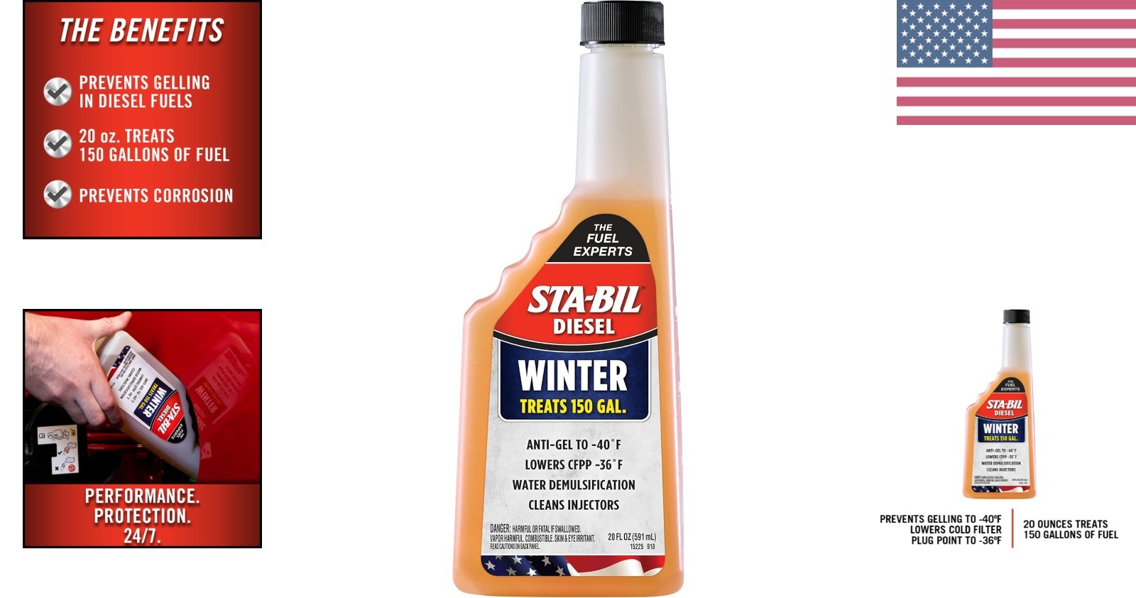 Sta-Bil Diesel Winter Anti-Gel 20 fl. oz. - Protects Fuel Systems to -40°F