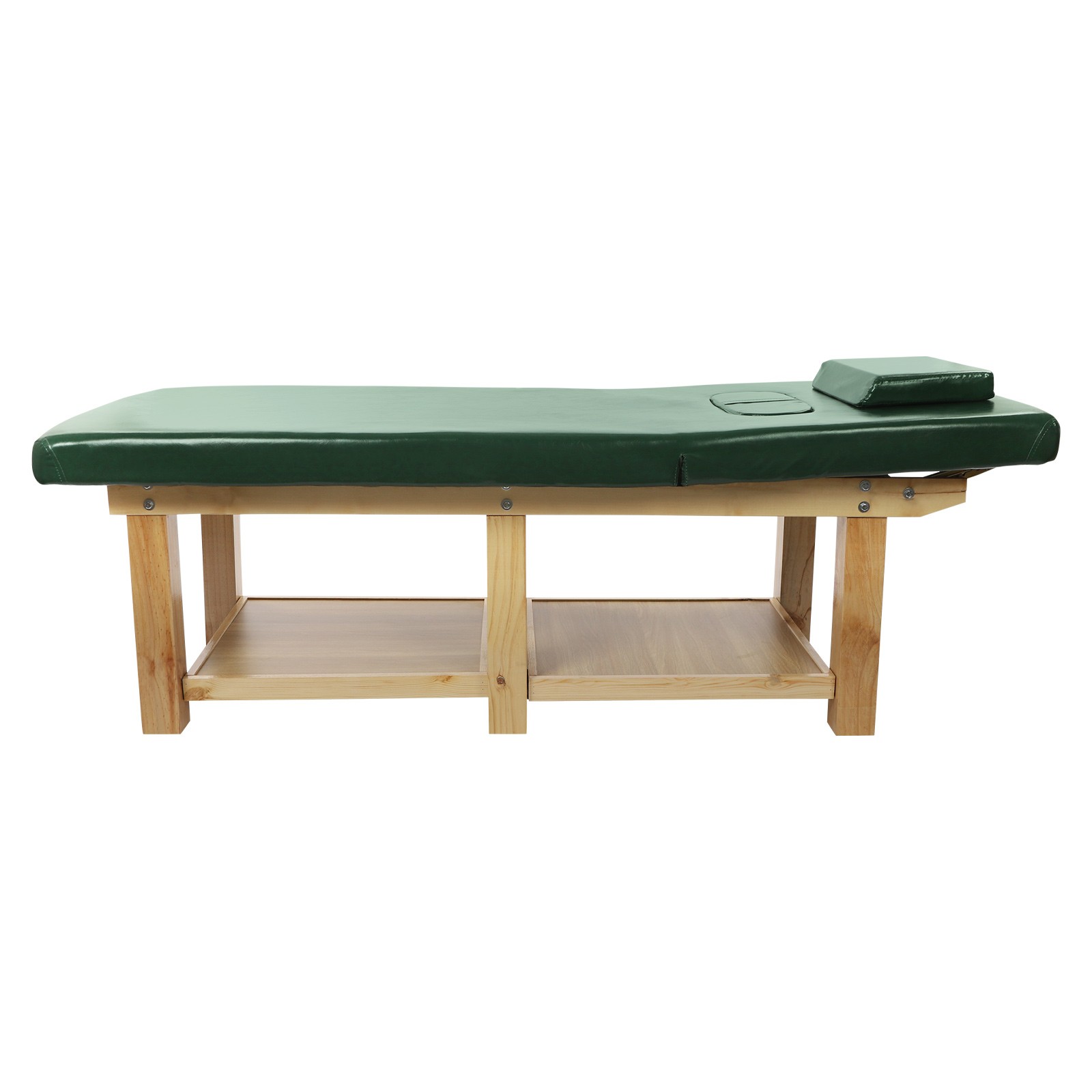 Massage Table 190 cm Solid Wood Sponge, PU Therapy Bed Massage Bed w/ Pillow