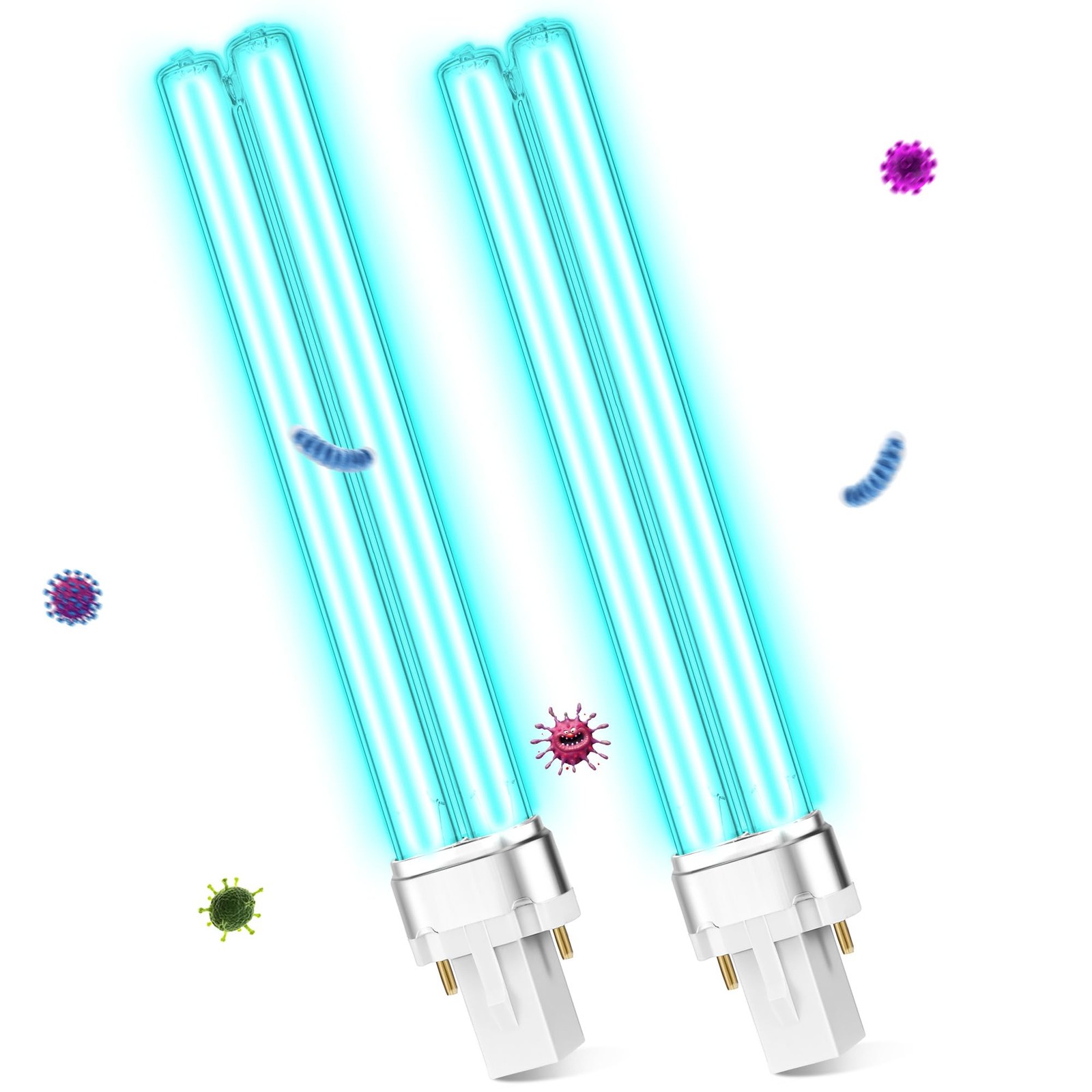Qualirey 2 Pcs 9W UV Light Bulb Compatible with D200 Air Purifier, Air...