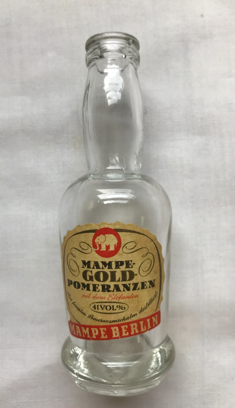 MAMPE GOLD POMERANZEN BERLIN MINI BOTTLE EMPTY TO COMPLY WITH EBAY RULES NO CAP