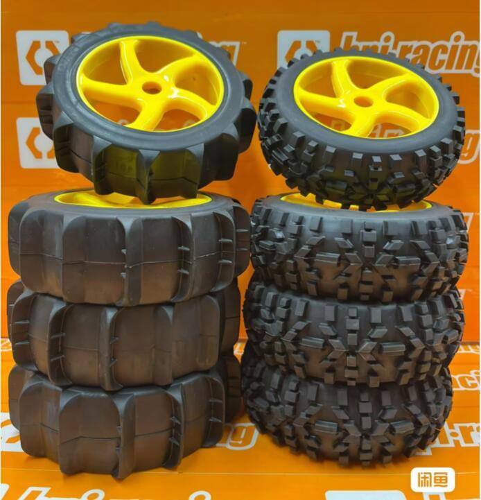 8PCS 116mm Off Road Buggy Tires Wheel 17mm Hex Hubs for 1/8 RC Racing Car 4WD