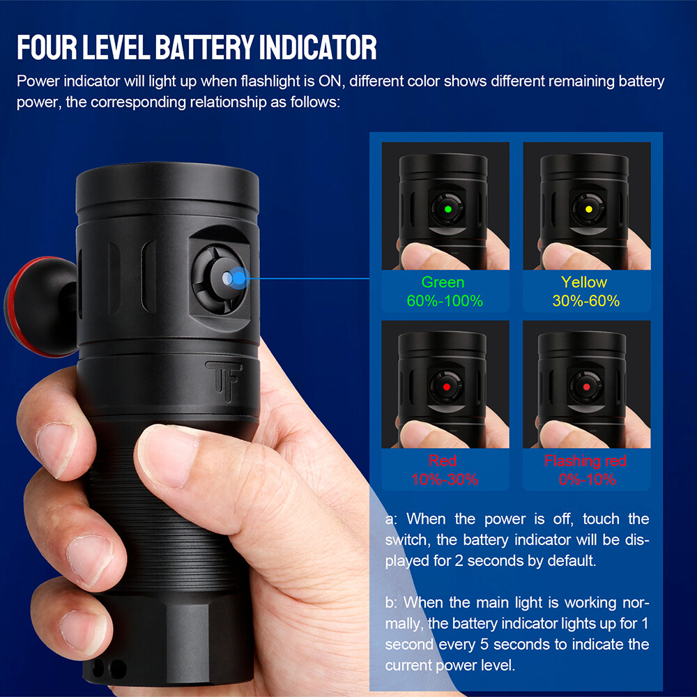 Trustfire 2350LM led Diving Light Scuba Flashlight 100M Waterproof Diving Torch