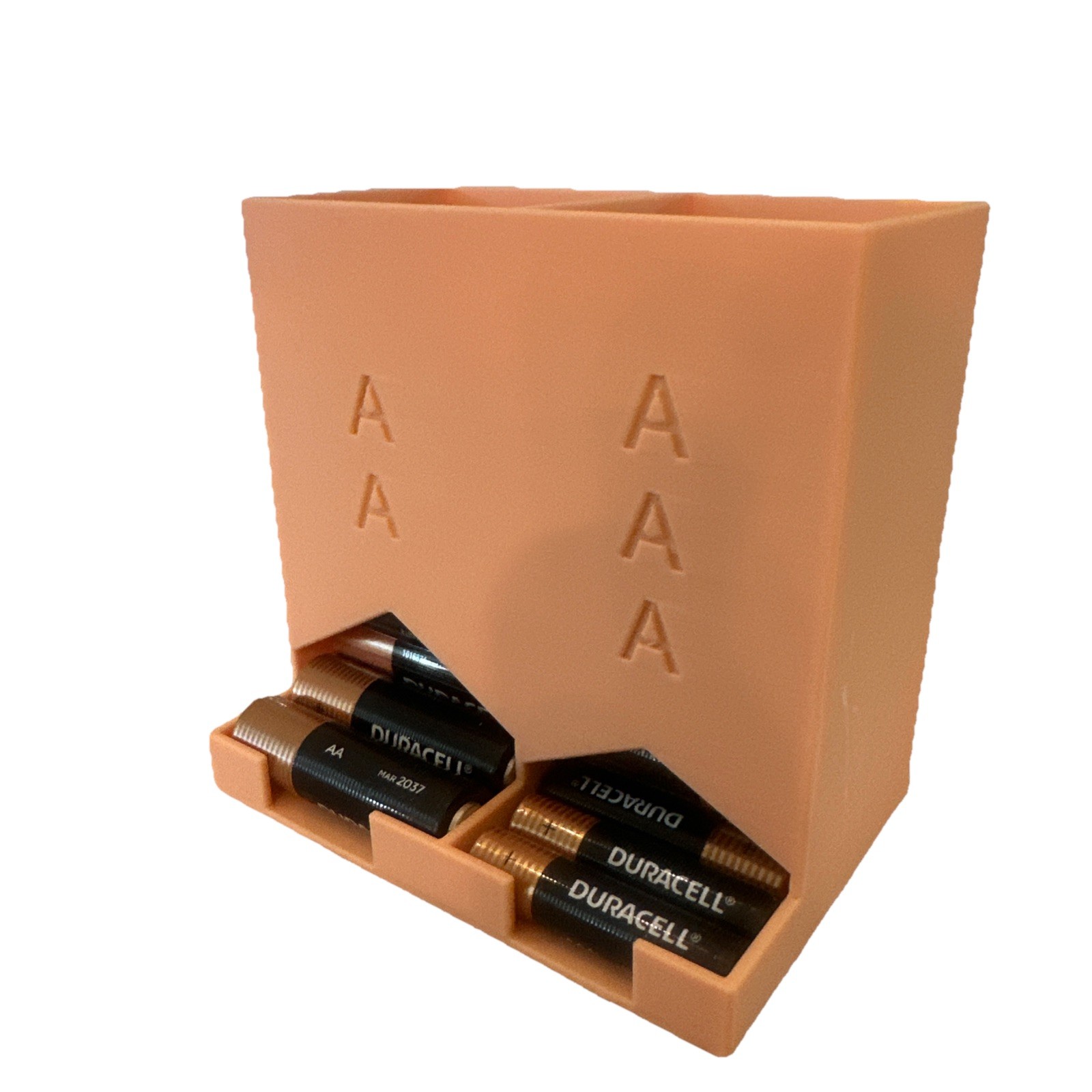 AA + AAA battery organizer storage holder dispenser home side by side organizer