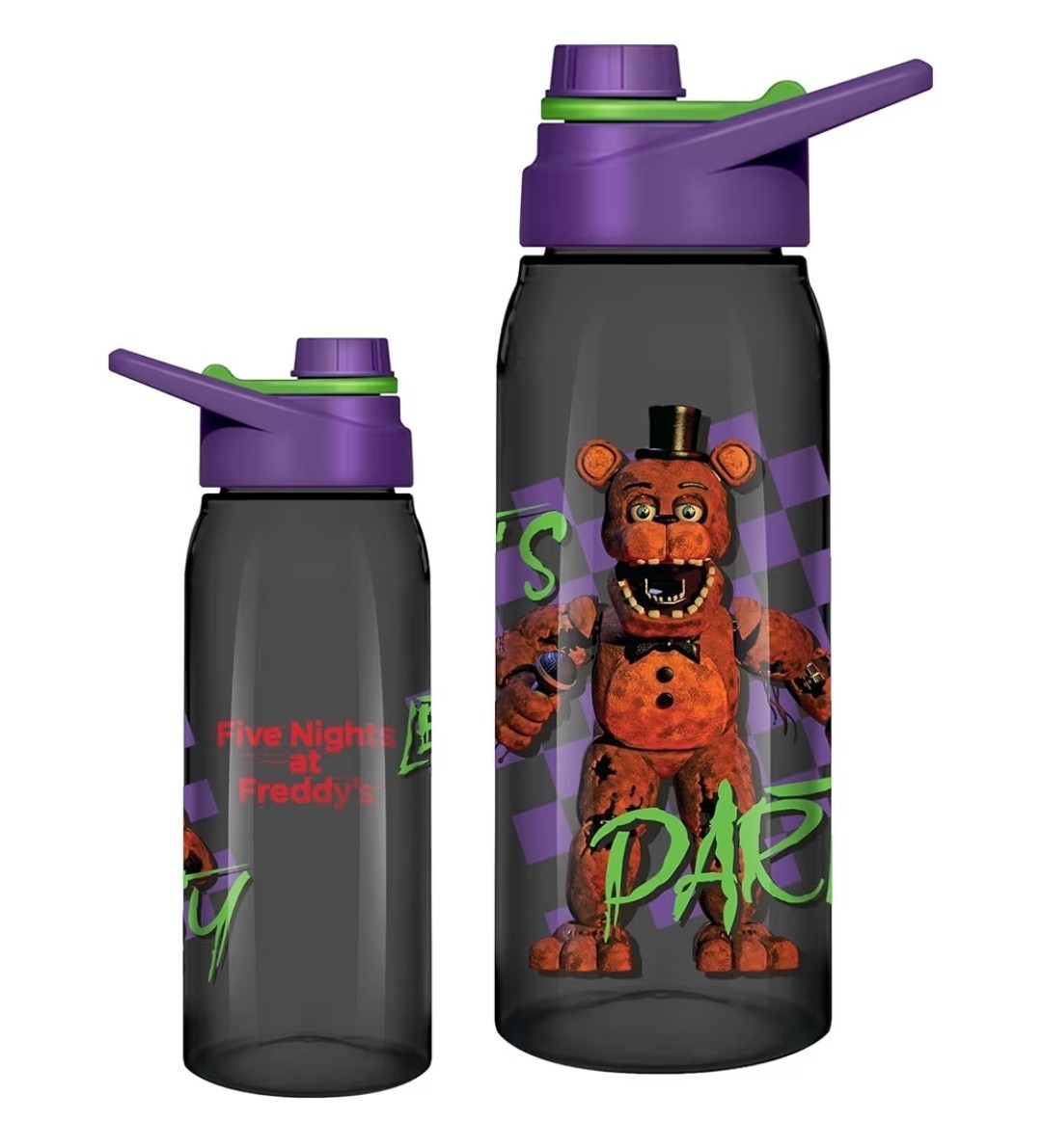 FNAF Reusable Water Bottle Let's Party | BPA Free 28 Oz With Screw On Lid
