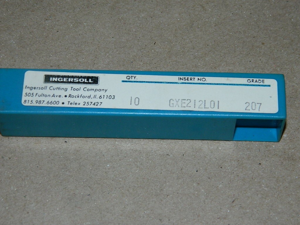 Ingersoll Carbide Insert GXE212L01 1-Pack of 10 Grade 207 NEW