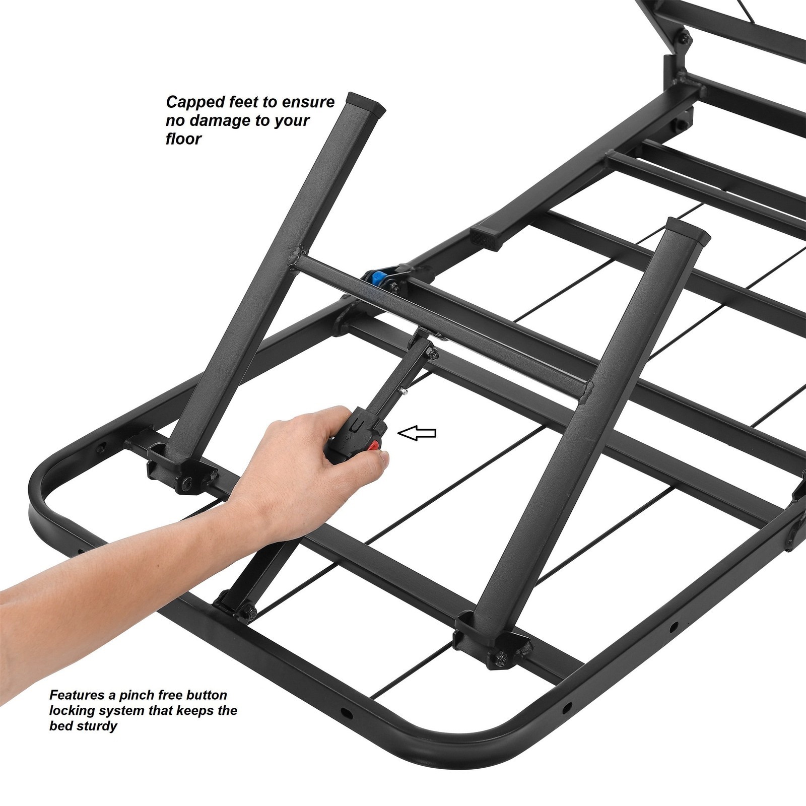 14" High Quad Fold Steel Platform Bed Frame Twin