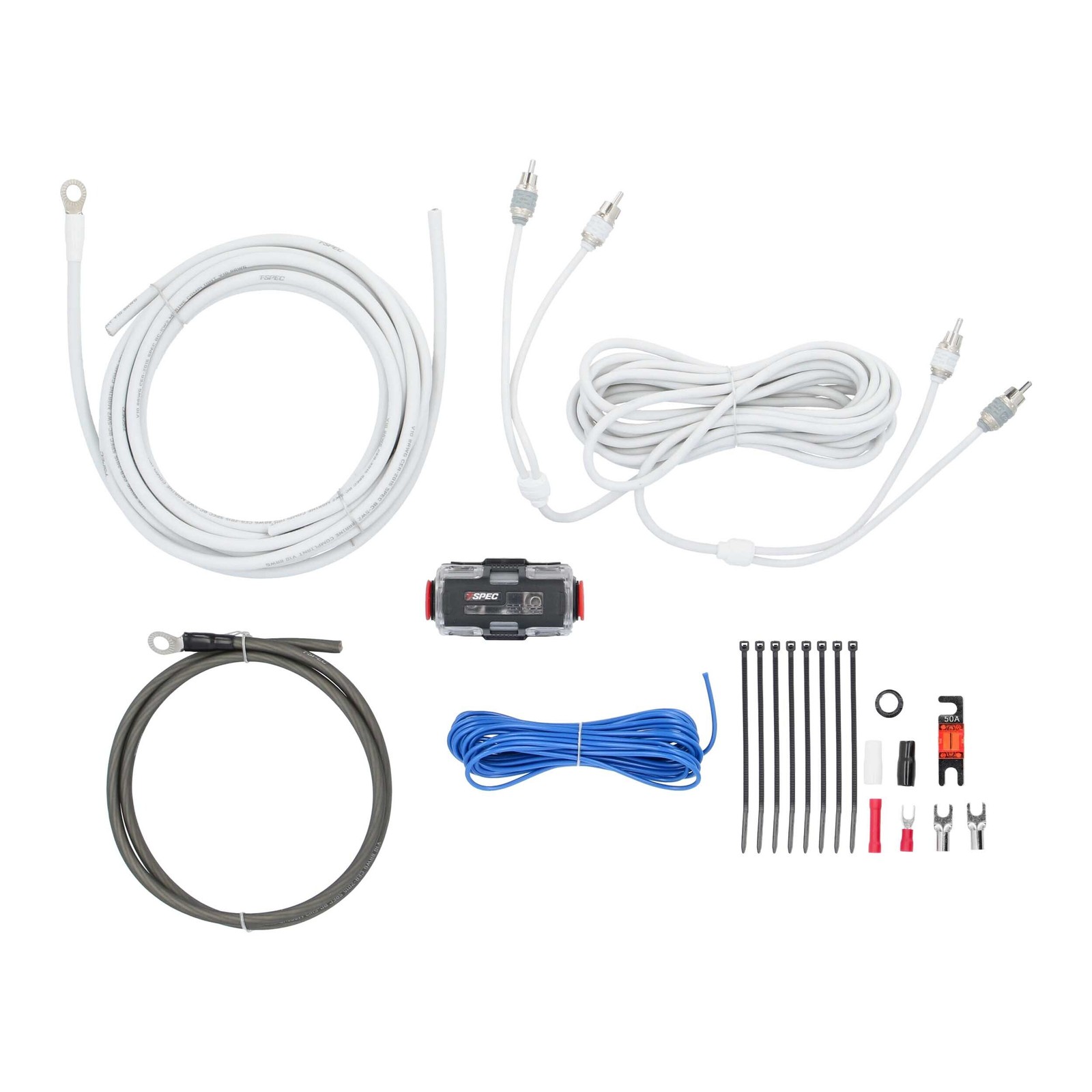 T-SPEC V10-AK8 8 GAUGE 100% OXYGEN FREE COPPER (OFC) AMP WIRE INSTALLATION KIT