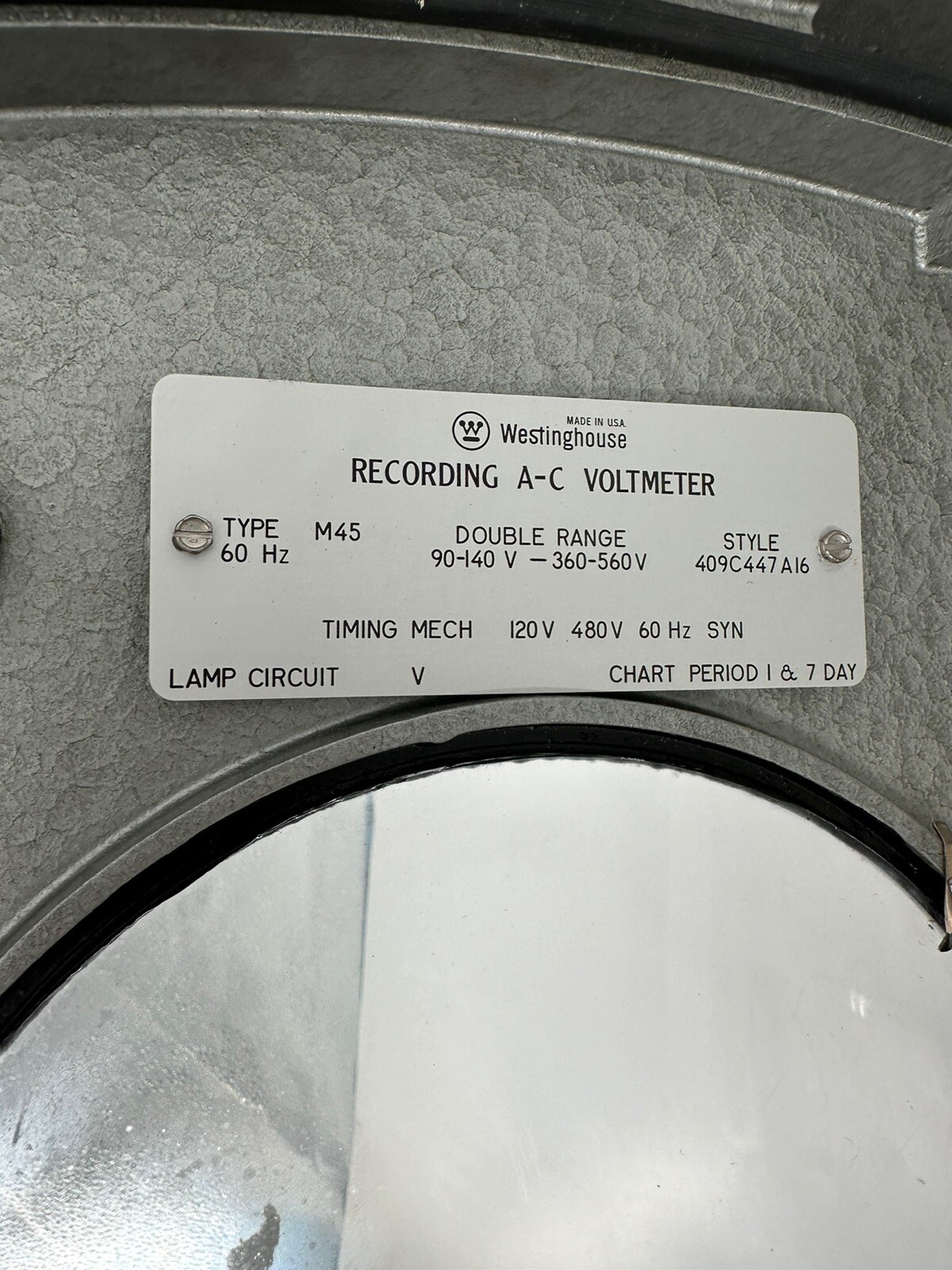WESTINGHOUSE M45 RECORDING AC VOLTMETER Double Range 90-140V