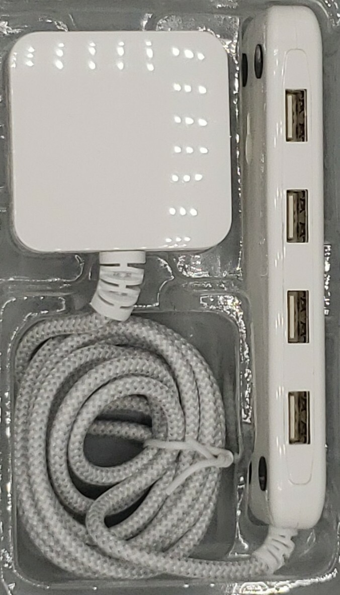UltraPro USB Power Strip 6ft Braided Cord with 4 Charging Ports, Open Box