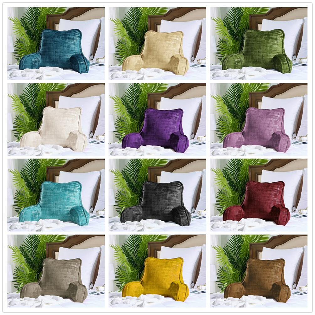 Multi Velvet Backrest Pillow Bed Cushion Support Reading Back Rest Arms Chair