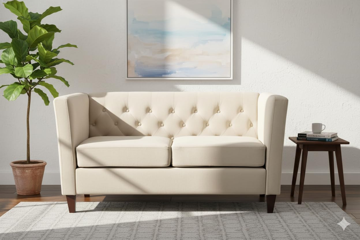 Ardelle Tufted Velvet Loveseat, Modern Settee with Soft Upholstery, Button-Tufte