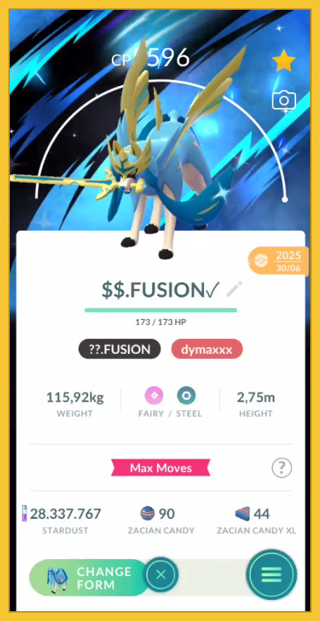 Shiny Zacian Crowned Sword Special Background - Pokemon Trade Go